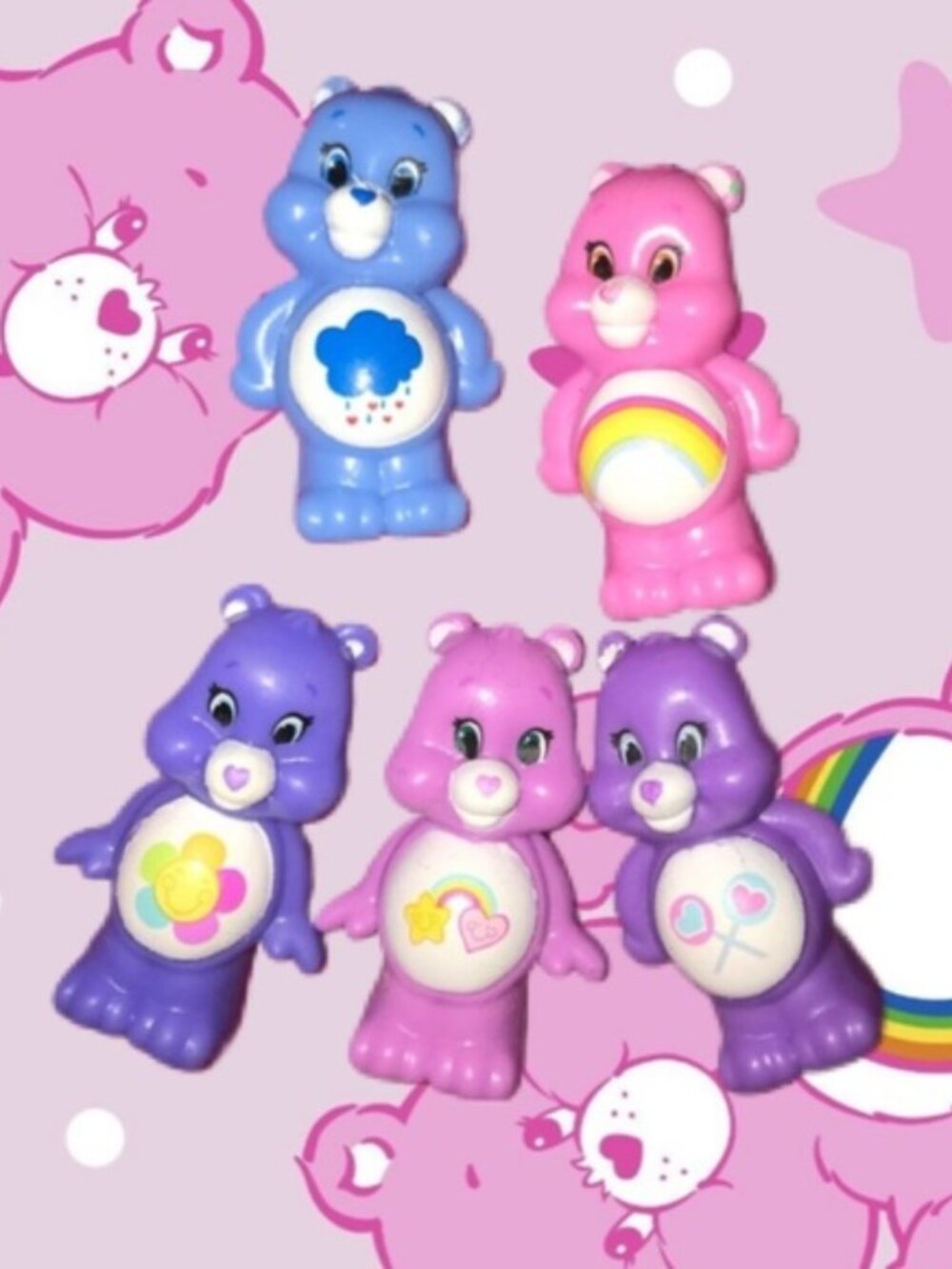 Care Bears Y2k Retro Vintage Mini Rubber Toys Figurines